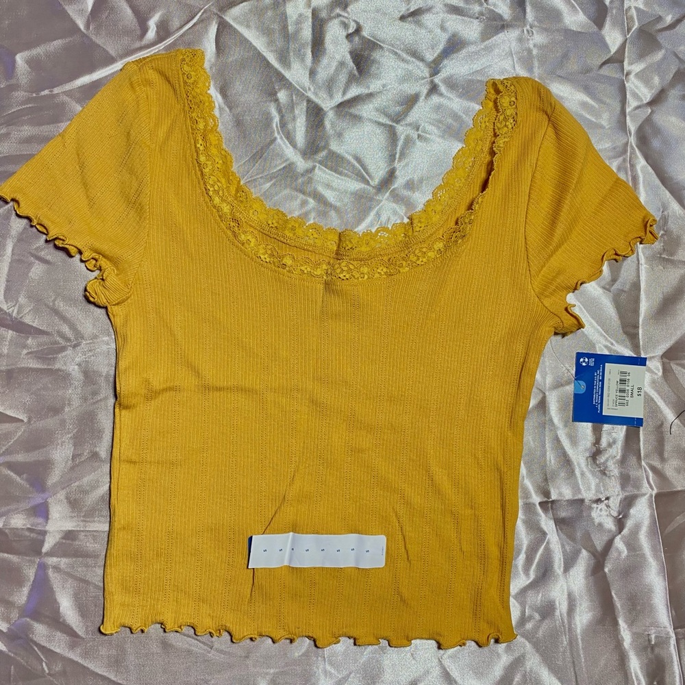 Yellow Scoop Neck Top